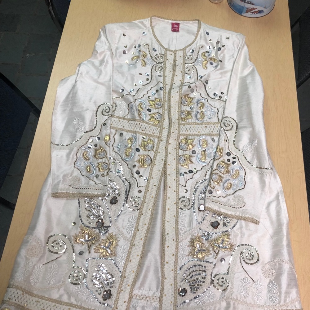 SANDY STARKMAN 100% silk India caftan jacket